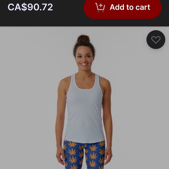 Blue and orange pot leaf leggings - Picture 4 of 4